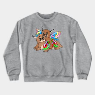 Caracal kittens with wings Crewneck Sweatshirt